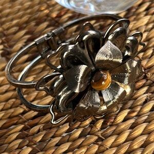 Clamper Bracelet w Tigers Eye Center